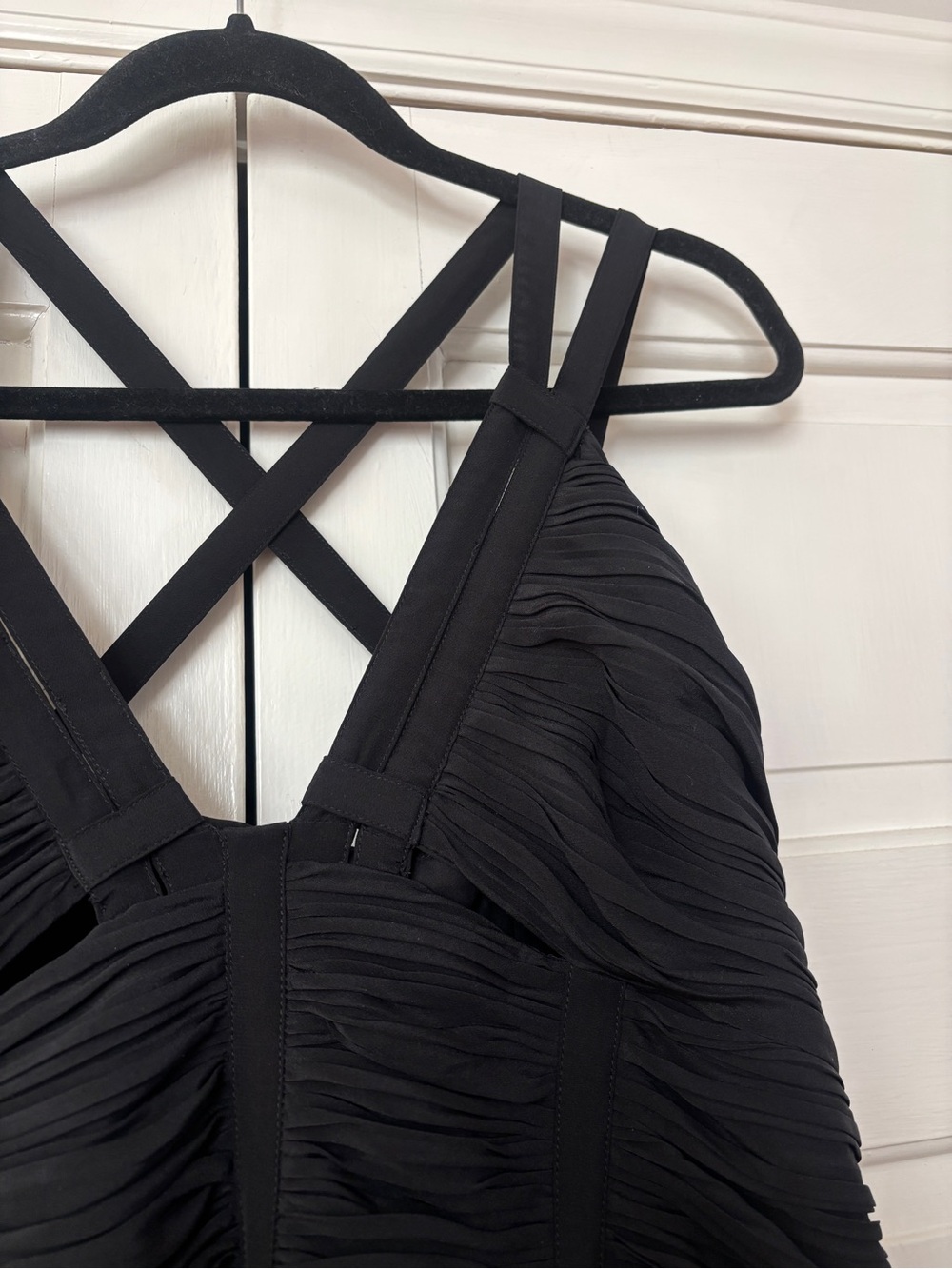 Ulla Johnson Anya Gown Noir 100% Silk Black Tie Ruched Evening Size 14 Sexy - Picture 11 of 16